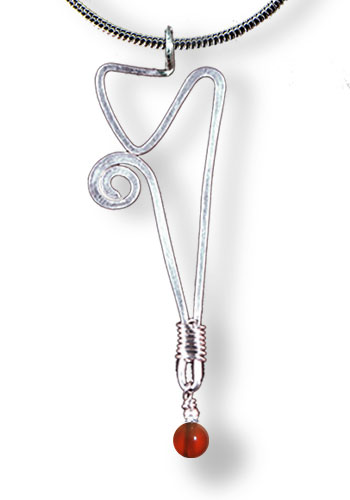 Taper Dangle Pendant, Red Carnelian