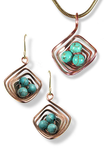 The Nest Set (Angular Copper Robin Blue) 516-ACRB Set