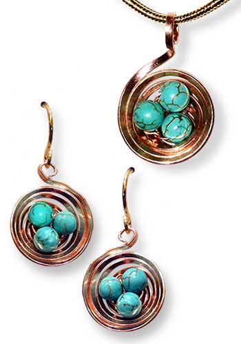 The Nest Set (Circular Copper Robin Blue) 516-CCRB Set