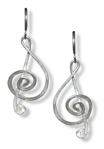 Treble Clef Earrings (no gem)