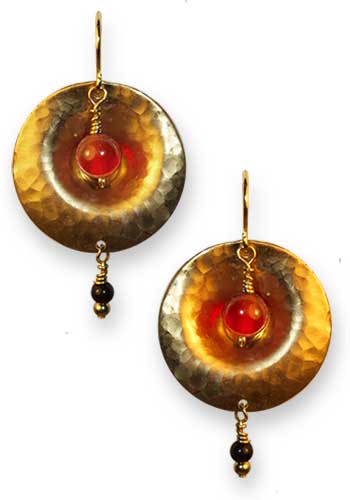Tympani Earrings (Carnelian-Onyx)
