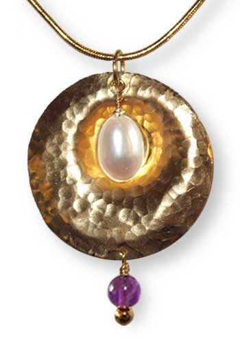 Tympani Pendant (Pearl-Amethyst)