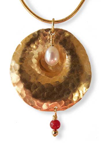 Tympani Pendant (Pearl-Carnelian)