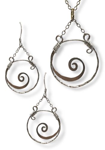 Portal Earrings and Pendant Set